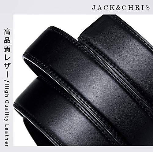 Jack&Chris(ジャックアンドクリス)ベルト メンズ 紳士 ビジネス 革 ブラック おしゃれ カジュアル 祝いギフトBOX付ブラック